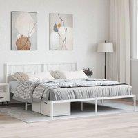 Berkfield Home Metal Bed Frame with Headboard White 183x213 cm