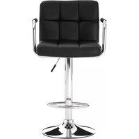 Orsina Starz Leather Effect Bar Chair in Black