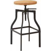 Orsina Durable Ash Seat Bar Stool, Stylish Ash Wood Kitchen Bar Stool, Versatile Bar Stool, Height Adjustable Stool in Black