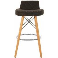 Orsina Leather Effect Seat Bar Stool, Comfortable Seating Faux Leather Bar Stool, Space-Saver Kitchen Stool in Brown