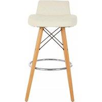 Orsina Leather Effect Seat Bar Stool, Comfortable Seating Faux Leather Bar Stool, Space-Saver Kitchen Stool in White