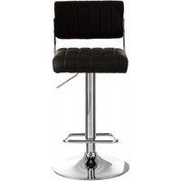 Orsina Light Grey Seat & Chrome Base Bar Stool, Adjustable Height Kitchen Bar Stool, Footrest Swivel Barstool in Metallics