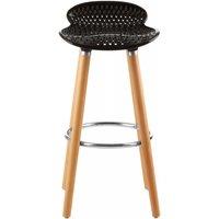 Orsina Matte Black Bar Stool, Easy to Clean Kitchen Bar Stool, Footrest Bar Stool, Space-Saver Breakfast Stool