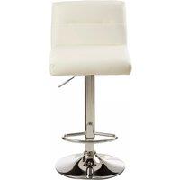 Orsina Adjustable Height Seat Bar Stool With Chrome Base, Comfortable Bar Chair, Sleek Modern Bar Stool in White