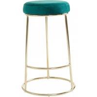 Orsina Modern Style Grey Velvet Tall Bar Stool, Stable Bar Stool For Breakfast, Robust Design Bar Stool For Kitchen in Green