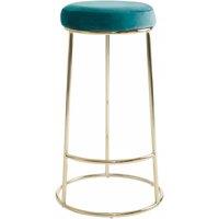 Orsina Modern Style Grey Velvet Tall Bar Stool, Stable Bar Stool For Breakfast, Robust Design Bar Stool For Kitchen in Blue