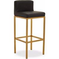 Orsina Baina Pu Finish Bar Chair with back in Black