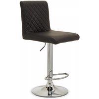 Orsina Stylish Black & Chrome Bar Stool With Round Base, Durable Kitchen Bar Stool, Versatile Bar Stool For Guests in Charcoal