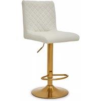 Orsina Stylish Black & Chrome Bar Stool With Round Base, Durable Kitchen Bar Stool, Versatile Bar Stool For Guests in White