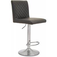 Orsina Stylish Black & Chrome Bar Stool With Round Base, Durable Kitchen Bar Stool, Versatile Bar Stool For Guests in Mid Grey