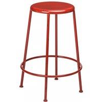 Orsina Stable Constructed Cream Metal Stool, Industrial Style Bar Stool For Breakfast, Robust Breakfast Stool in Red