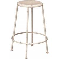 Orsina Stable Constructed Cream Metal Stool, Industrial Style Bar Stool For Breakfast, Robust Breakfast Stool