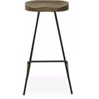 Orsina Lightweight Metal Frame Bar Stool, Sleek Kitchen Stool Footrest, Contemporary Stool for Bar Counter in Walnut