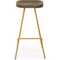 Orsina Lightweight Metal Frame Bar Stool, Sleek Kitchen Stool Footrest, Contemporary Stool for Bar Counter in Natural