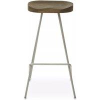Orsina Lightweight Metal Frame Bar Stool, Sleek Kitchen Stool Footrest, Contemporary Stool for Bar Counter in Medium Beige