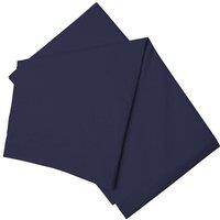 Belledorm Easy Care 200 Thread Count Cotton Polyester Percale Flat Sheet in Navy | Size: Double