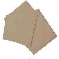 Belledorm Easy Care 200 Thread Count Cotton Polyester Percale Flat Sheet in Light Brown | Size: King