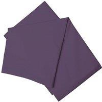 Belledorm Easy Care 200 Thread Count Cotton Polyester Percale Flat Sheet in Dark Mauve | Size: Double