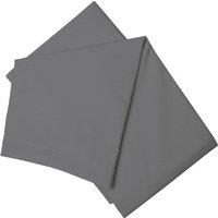 Belledorm Easy Care 200 Thread Count Cotton Polyester Percale Flat Sheet in Dark Grey | Size: King