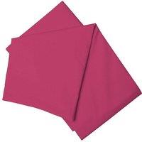 Belledorm Easy Care 200 Thread Count Cotton Polyester Percale Flat Sheet in Fuchsia | Size: Double