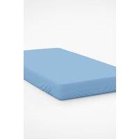 Belledorm Easy Care 200 Thread Count Cotton Polyester Percale 28cm Fitted Sheet in Bright Blue | Size: Super King