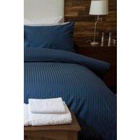 Belledorm Hotel Suite Satin Stripe 540 Thread Count Duvet Cover Set in Navy | Size: Double