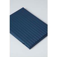 Belledorm Hotel Suite Satin Stripe 540 Thread Count Flat Sheet in Navy | Size: Double