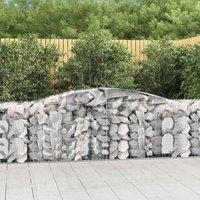Berkfield Home Arched Gabion Baskets 4 pcs 400x50x80/100 cm Galvanised Iron in Silver