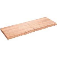 Berkfield Home Wall Shelf Light Brown 140x50x(2-6) cm Treated Solid Wood Oak