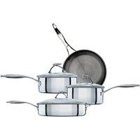 Circulon Saucepan Set with Lids Stainless Steel Non Stick Cookware - Pack of 4 in Silver