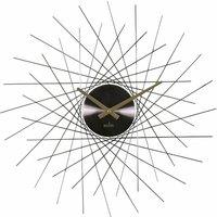 Acctim Lohne Large Wall Clock Quartz Spoke Geometric Spun Metal 50cm in Metallic Silver