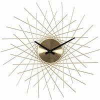 Acctim Lohne Large Wall Clock Quartz Spoke Geometric Spun Metal 50cm in Gold