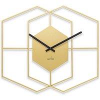 Acctim Addison Large Wall Clock Quartz Hexagonal Geometric Painted Metal 55cm in Bronze