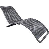 Charles Bentley Zanzibar Sun Lounger Bed Grey Sunbed Seat Garden Rattan