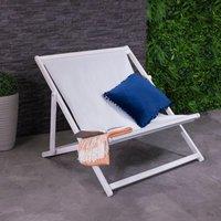 Charles Bentley Certified Eucalyptus White Washed Double Deck Chair Grey
