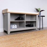 Charles Bentley Charnwood Hallway Bench with Open Shoe Tidy Free Standing Grey 20kg