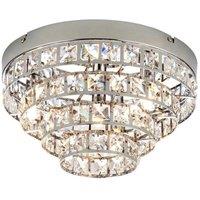 Netlighting Motown 4 Light Flush Ceiling Light Chrome Clear Crystal (K5) Glass G9
