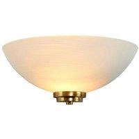 Netlighting Welles 1 Light Indoor Wall Uplighter White Antique Brass E27 in Gold