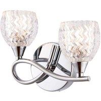 Netlighting Boyer 2 Light Indoor Wall Light Chrome G9 in Grey