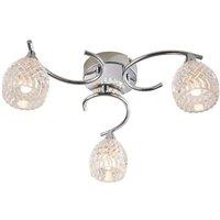 Netlighting Boyer 3 Light Semi Flush Multi Arm Ceiling Light Chrome G9 in Grey