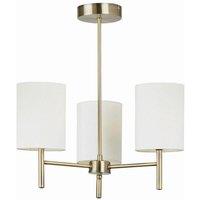 Netlighting Brio 3 Light Semi Flush Multi Arm Ceiling Light Antique Brass E14 in Gold