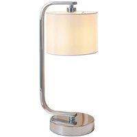 Netlighting Canning Table Lamp Chrome White Silk Effect E14 in Grey