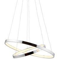 Netlighting Kline Ceiling Pendant Light Chrome Frosted Acrylic in Grey