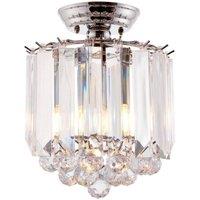 Netlighting Fargo 2 Light Flush Ceiling Light Chrome Clear Acrylic E14 in Grey