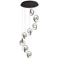 Netlighting Cosma Modern Designer Integrated LED Cluster Drop Pendant Textured Black Finish