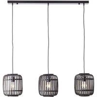 Netlighting Mathias Bar Pendant Ceiling Lamp Dark Bamboo Plywood With Matt Black Paint