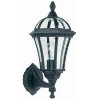 Netlighting Drayton 1 Light Outdoor Wall Lantern Clear Glass Black Paint IP44 E27