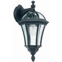 Netlighting Drayton 1 Light Outdoor Wall Lantern Clear Glass Black Paint IP44 E27
