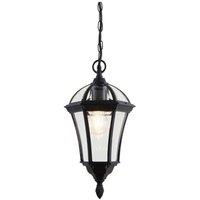 Netlighting Drayton 1 Light Outdoor Ceiling Lantern Pendant Light Black IP44 E27