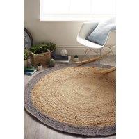 Origin 'Jute Border' Rug in Grey | Size: 150 cm diameter